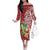 Hawaii Christmas Mele Kalikimaka Family Matching Off Shoulder Long Sleeve Dress and Hawaiian Shirt Santa Claus LT7 Mom's Dress Red - Polynesian Pride