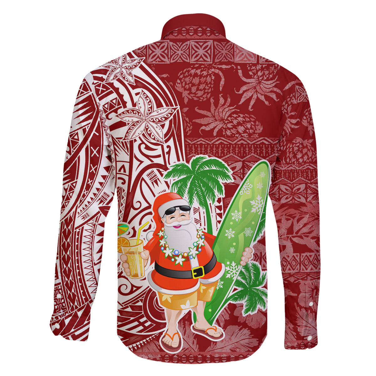 Hawaii Christmas Mele Kalikimaka Family Matching Off Shoulder Short Dress and Hawaiian Shirt Santa Claus LT7 - Polynesian Pride