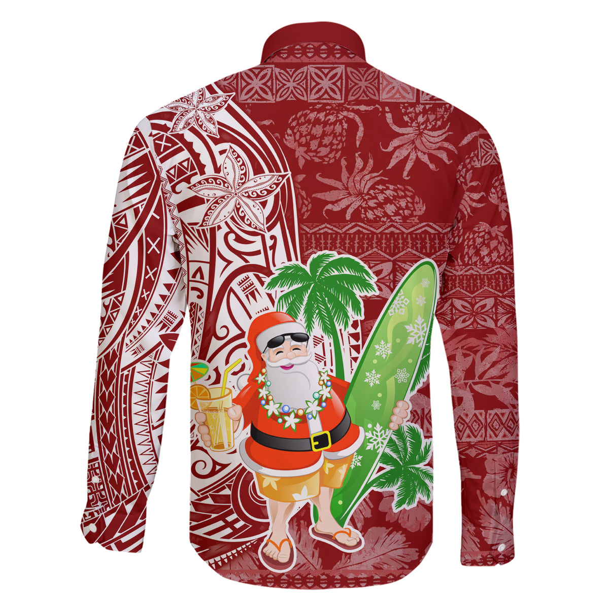 Hawaii Christmas Mele Kalikimaka Family Matching Short Sleeve Bodycon Dress and Hawaiian Shirt Santa Claus LT7 - Polynesian Pride