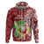 Hawaii Christmas Mele Kalikimaka Hoodie Santa Claus LT7 Zip Hoodie Red - Polynesian Pride