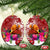 Papua New Guinea Christmas Ceramic Ornament Bird-of-Paradise Special LT7 Oval Red - Polynesian Pride