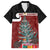 Personalised New Zealand Maori Christmas Family Matching Off The Shoulder Long Sleeve Dress and Hawaiian Shirt Xmas Fern Mix Kowhawhai