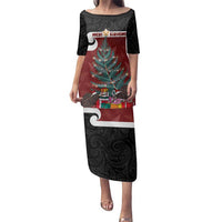 Personalised New Zealand Maori Christmas Family Matching Puletasi and Hawaiian Shirt Xmas Fern Mix Kowhawhai