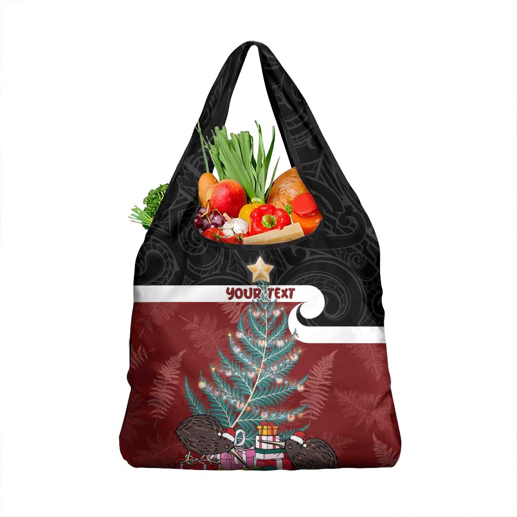 Personalised New Zealand Maori Christmas Grocery Bag Xmas Fern Mix Kowhawhai