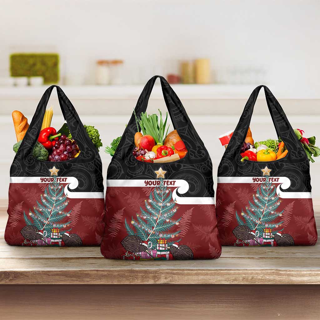 Personalised New Zealand Maori Christmas Grocery Bag Xmas Fern Mix Kowhawhai