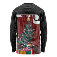 Personalised New Zealand Maori Christmas Long Sleeve Shirt Xmas Fern Mix Kowhawhai