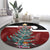 Personalised New Zealand Maori Christmas Round Carpet Xmas Fern Mix Kowhawhai