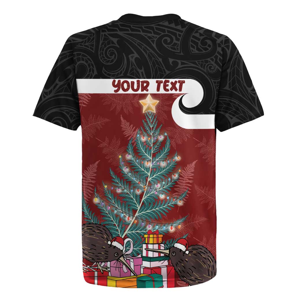 Personalised New Zealand Maori Christmas Rugby Jersey Xmas Fern Mix Kowhawhai