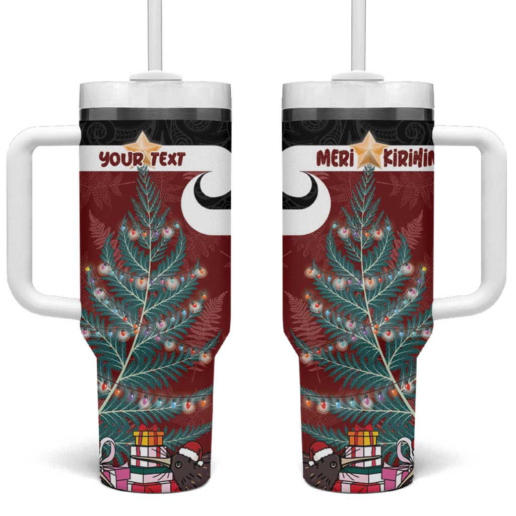 Personalised New Zealand Maori Christmas Tumbler With Handle Xmas Fern Mix Kowhawhai