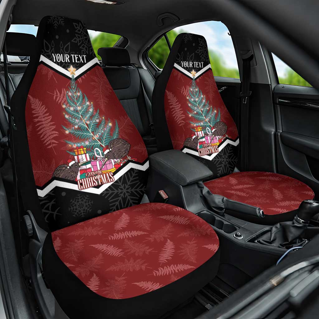 Personalised New Zealand Christmas Car Seat Cover Xmas Fern and Kiwi Birds