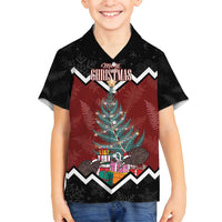 Personalised New Zealand Christmas Family Matching Long Sleeve Bodycon Dress and Hawaiian Shirt Xmas Fern and Kiwi Birds