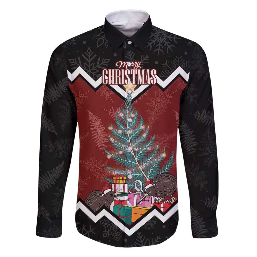 Personalised New Zealand Christmas Family Matching Tank Maxi Dress and Hawaiian Shirt Xmas Fern and Kiwi Birds