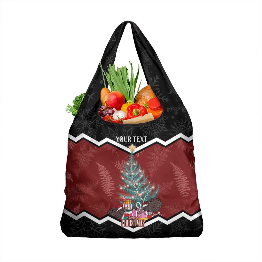 Personalised New Zealand Christmas Grocery Bag Xmas Fern and Kiwi Birds