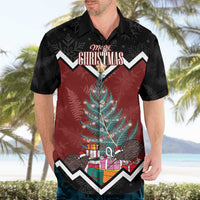 Personalised New Zealand Christmas Hawaiian Shirt Xmas Fern and Kiwi Birds