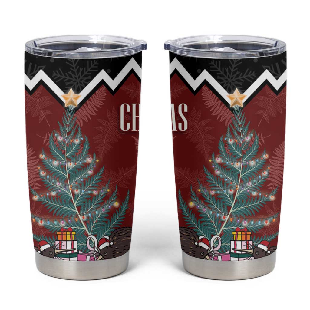 Personalised New Zealand Christmas Tumbler Cup Xmas Fern and Kiwi Birds