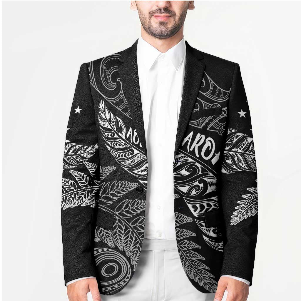 Aotearoa Personalized Lawn Bowls Maori Blazer New Zealand Black Tribal Silver Fern - Polynesian Pride