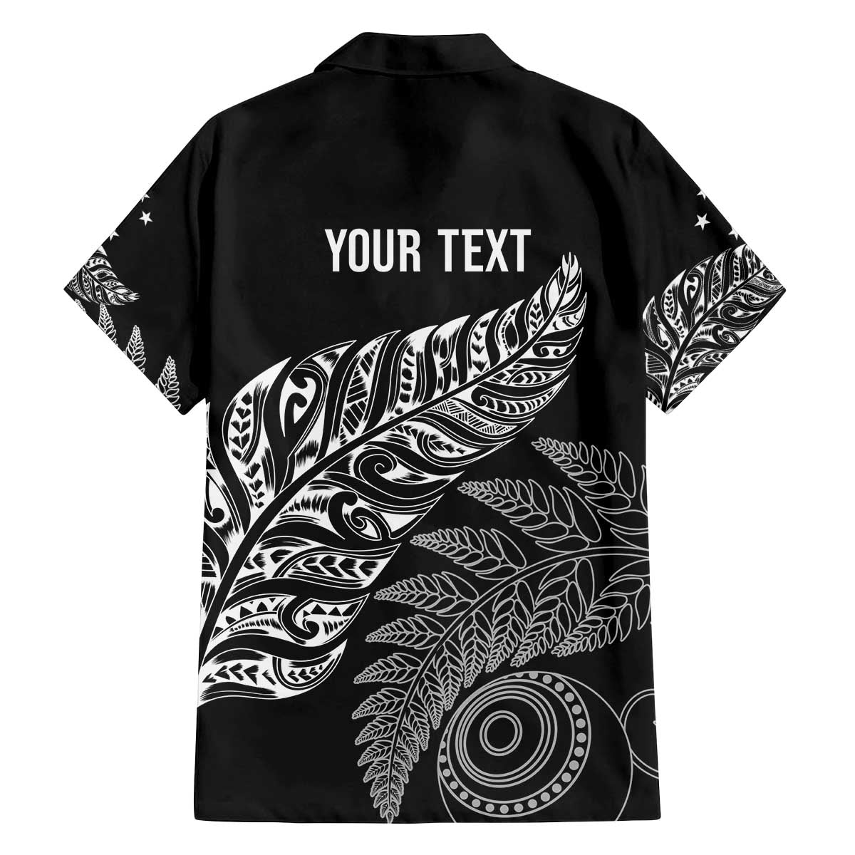 Aotearoa Personalized Lawn Bowls Maori Family Matching Off The Shoulder Long Sleeve Dress and Hawaiian Shirt New Zealand Black Tribal Silver Fern - Polynesian Pride