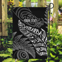 Aotearoa Personalized Lawn Bowls Maori Garden Flag New Zealand Black Tribal Silver Fern - Polynesian Pride