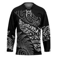 Aotearoa Personalized Lawn Bowls Maori Hockey Jersey New Zealand Black Tribal Silver Fern - Polynesian Pride