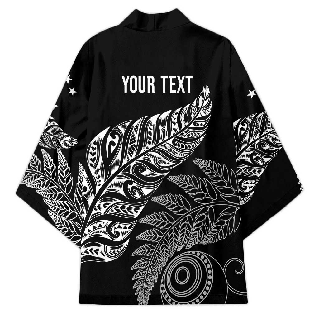 Aotearoa Personalized Lawn Bowls Maori Kimono New Zealand Black Tribal Silver Fern - Polynesian Pride