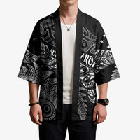 Aotearoa Personalized Lawn Bowls Maori Kimono New Zealand Black Tribal Silver Fern - Polynesian Pride