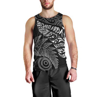 Aotearoa Personalized Lawn Bowls Maori Men Tank Top New Zealand Black Tribal Silver Fern - Polynesian Pride