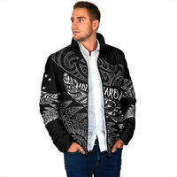 Aotearoa Personalized Lawn Bowls Maori Padded Jacket New Zealand Black Tribal Silver Fern - Polynesian Pride