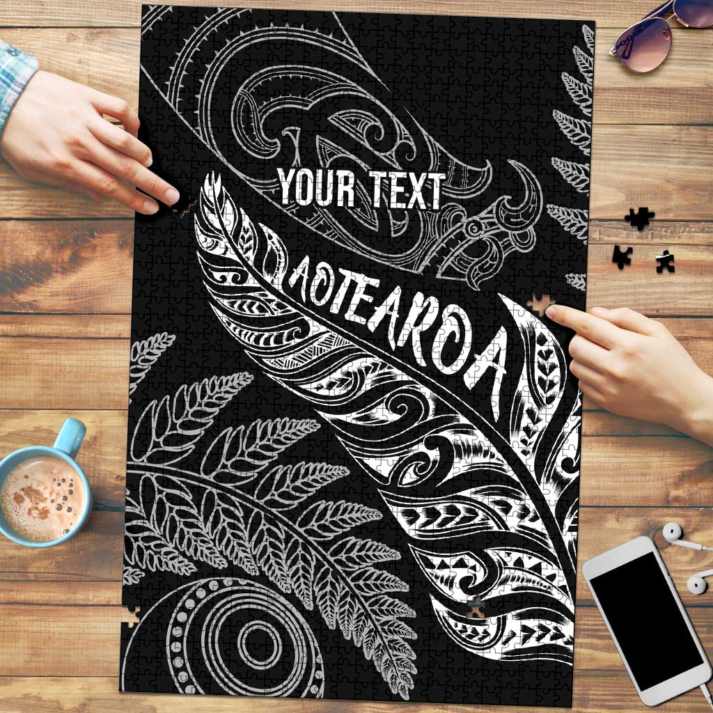 Aotearoa Personalized Lawn Bowls Maori Puzzle New Zealand Black Tribal Silver Fern - Polynesian Pride