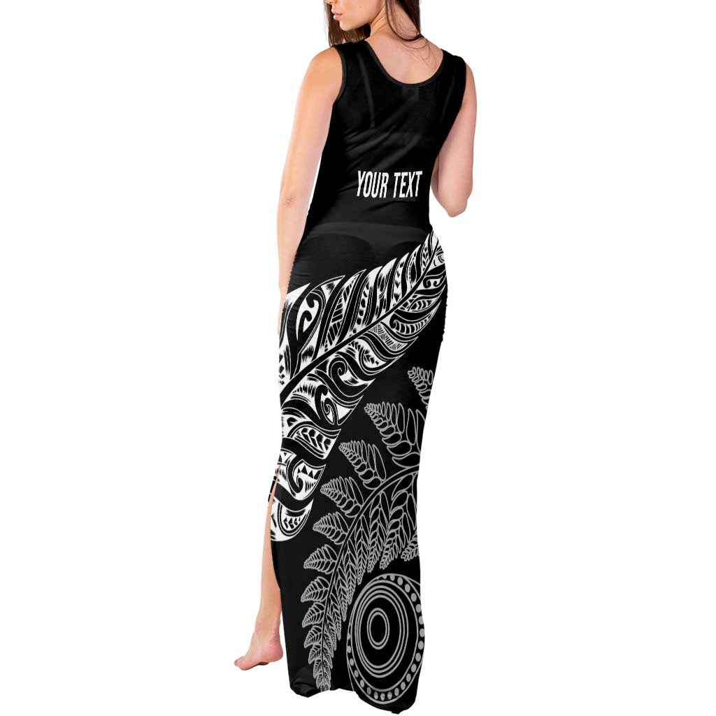 Aotearoa Personalized Lawn Bowls Maori Tank Maxi Dress New Zealand Black Tribal Silver Fern - Polynesian Pride