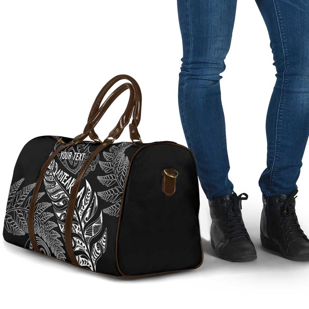 Aotearoa Personalized Lawn Bowls Maori Travel Bag New Zealand Black Tribal Silver Fern - Polynesian Pride