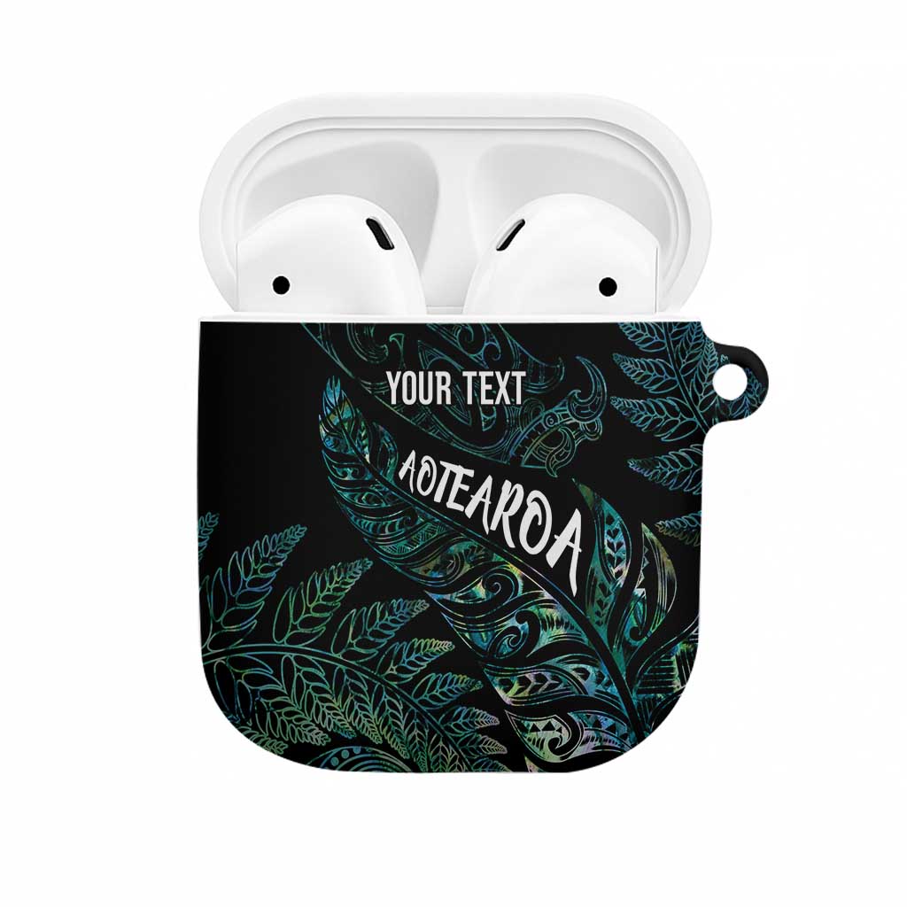 Aotearoa Personalized Lawn Bowls Maori AirPods Case New Zealand Paua Shell Tribal Silver Fern - Polynesian Pride