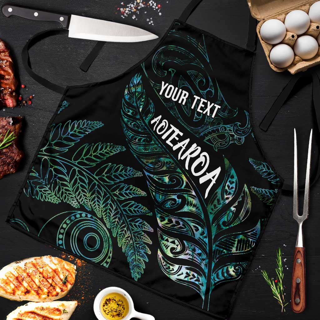 Aotearoa Personalized Lawn Bowls Maori Apron New Zealand Paua Shell Tribal Silver Fern - Polynesian Pride