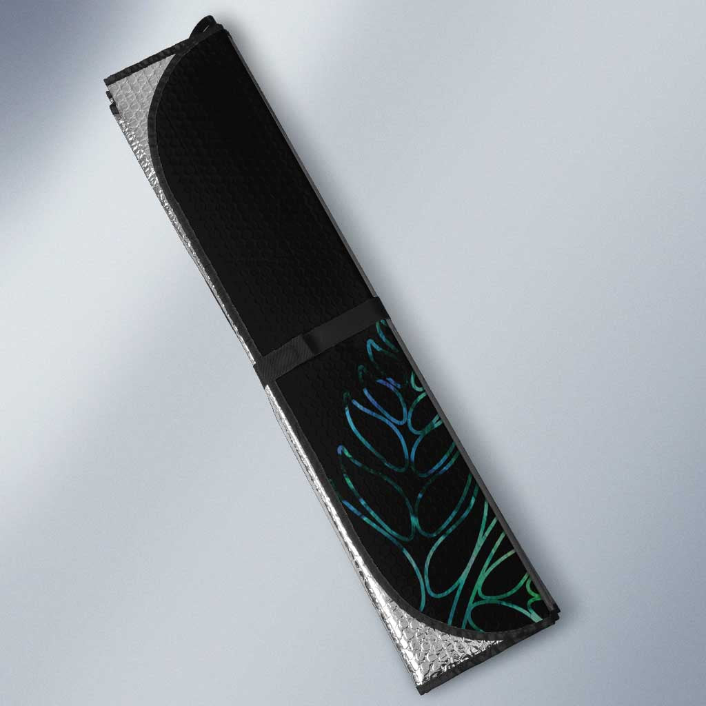 Aotearoa Personalized Lawn Bowls Maori Auto Sun Shade New Zealand Paua Shell Tribal Silver Fern - Polynesian Pride