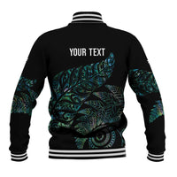 Aotearoa Personalized Lawn Bowls Maori Baseball Jacket New Zealand Paua Shell Tribal Silver Fern - Polynesian Pride