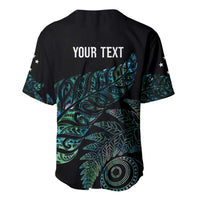 Aotearoa Personalized Lawn Bowls Maori Baseball Jersey New Zealand Paua Shell Tribal Silver Fern - Polynesian Pride