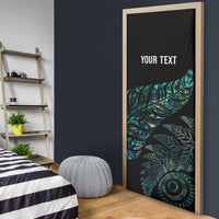 Aotearoa Personalized Lawn Bowls Maori Door Cover New Zealand Paua Shell Tribal Silver Fern - Polynesian Pride