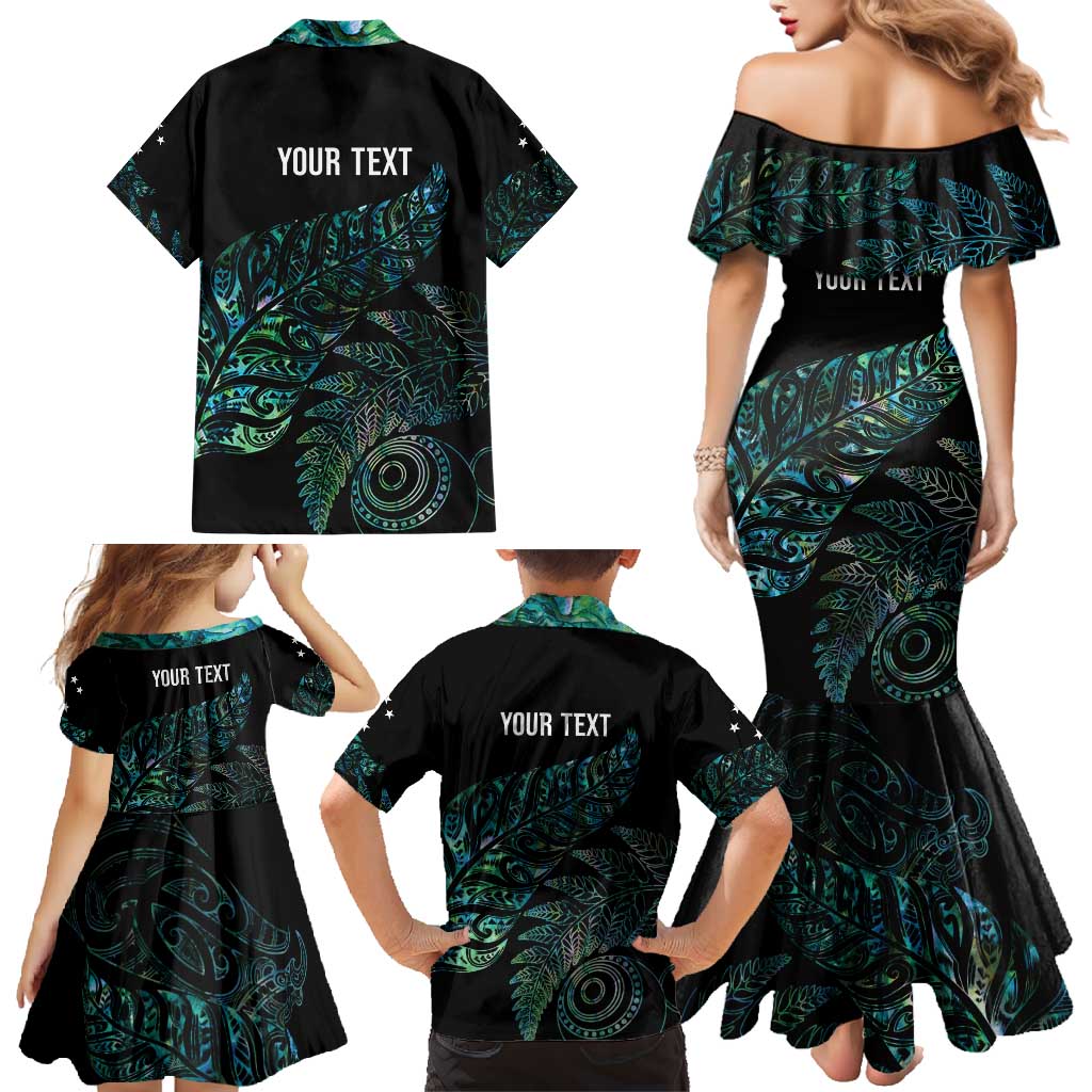 Aotearoa Personalized Lawn Bowls Maori Family Matching Mermaid Dress and Hawaiian Shirt New Zealand Paua Shell Tribal Silver Fern - Polynesian Pride