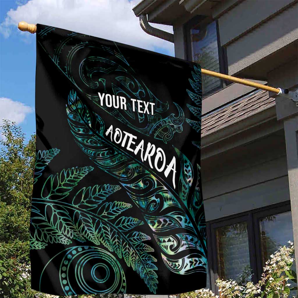 Aotearoa Personalized Lawn Bowls Maori Garden Flag New Zealand Paua Shell Tribal Silver Fern - Polynesian Pride