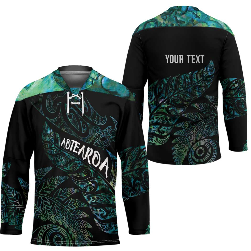 Aotearoa Personalized Lawn Bowls Maori Hockey Jersey New Zealand Paua Shell Tribal Silver Fern - Polynesian Pride