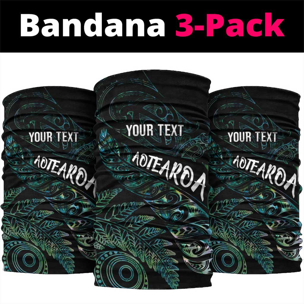 Aotearoa Personalized Lawn Bowls Maori Neck Gaiter New Zealand Paua Shell Tribal Silver Fern - Polynesian Pride