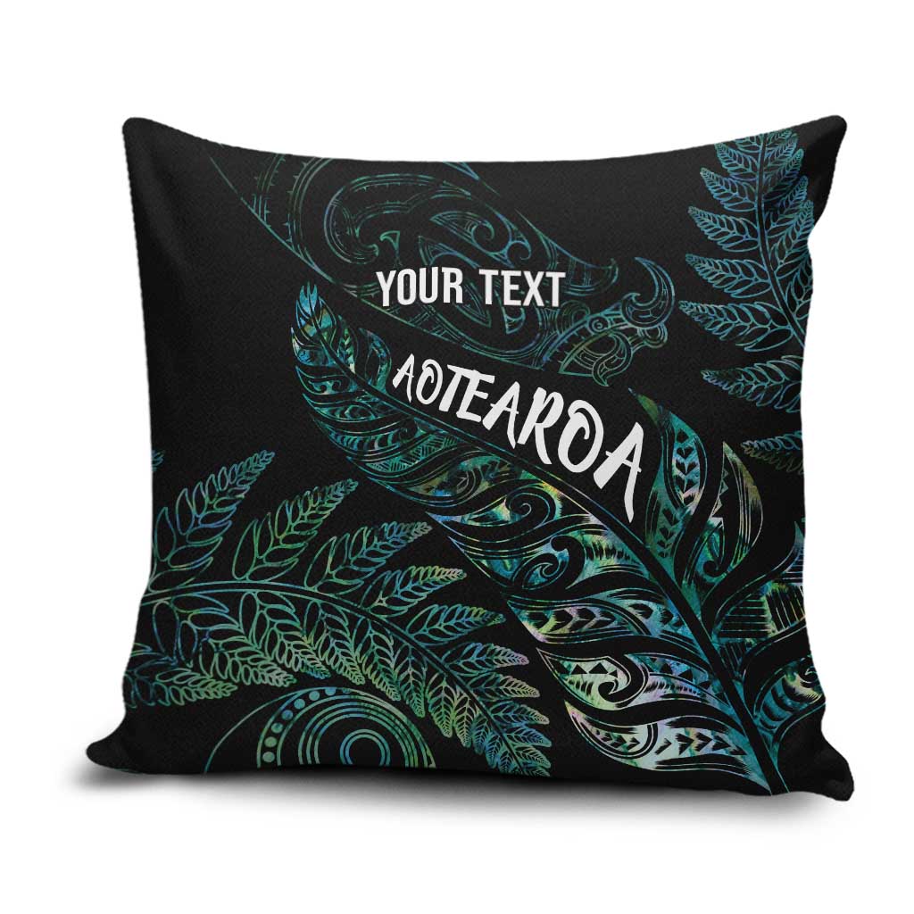 Aotearoa Personalized Lawn Bowls Maori Pillow Cover New Zealand Paua Shell Tribal Silver Fern - Polynesian Pride