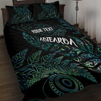 Aotearoa Personalized Lawn Bowls Maori Quilt Bed Set New Zealand Paua Shell Tribal Silver Fern - Polynesian Pride