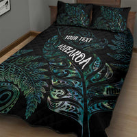 Aotearoa Personalized Lawn Bowls Maori Quilt Bed Set New Zealand Paua Shell Tribal Silver Fern - Polynesian Pride