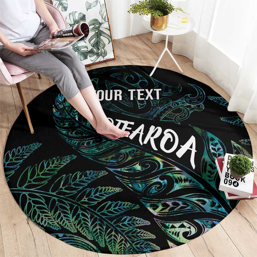 Aotearoa Personalized Lawn Bowls Maori Round Carpet New Zealand Paua Shell Tribal Silver Fern - Polynesian Pride