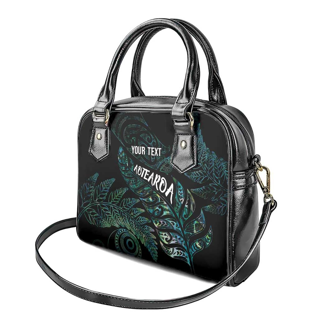 Aotearoa Personalized Lawn Bowls Maori Shoulder Handbag New Zealand Paua Shell Tribal Silver Fern - Polynesian Pride