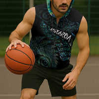 Aotearoa Personalized Lawn Bowls Maori Sleeveless Zip Hoodie New Zealand Paua Shell Tribal Silver Fern LT7