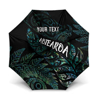 Aotearoa Personalized Lawn Bowls Maori Umbrella New Zealand Paua Shell Tribal Silver Fern - Polynesian Pride