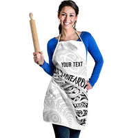 Aotearoa Personalized Lawn Bowls Maori Apron New Zealand White Tribal Silver Fern - Polynesian Pride