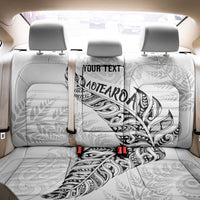 Aotearoa Personalized Lawn Bowls Maori Back Car Seat Cover New Zealand White Tribal Silver Fern - Polynesian Pride