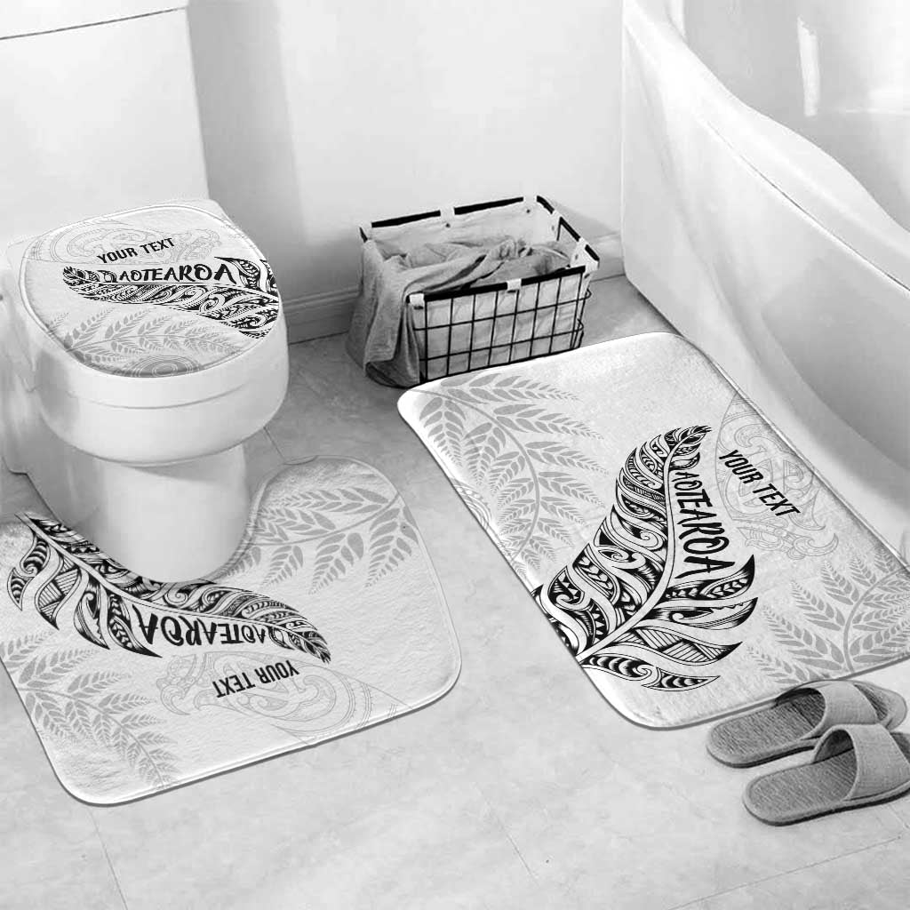 Aotearoa Personalized Lawn Bowls Maori Bathroom Set New Zealand White Tribal Silver Fern - Polynesian Pride